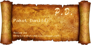 Pakot Daniló névjegykártya